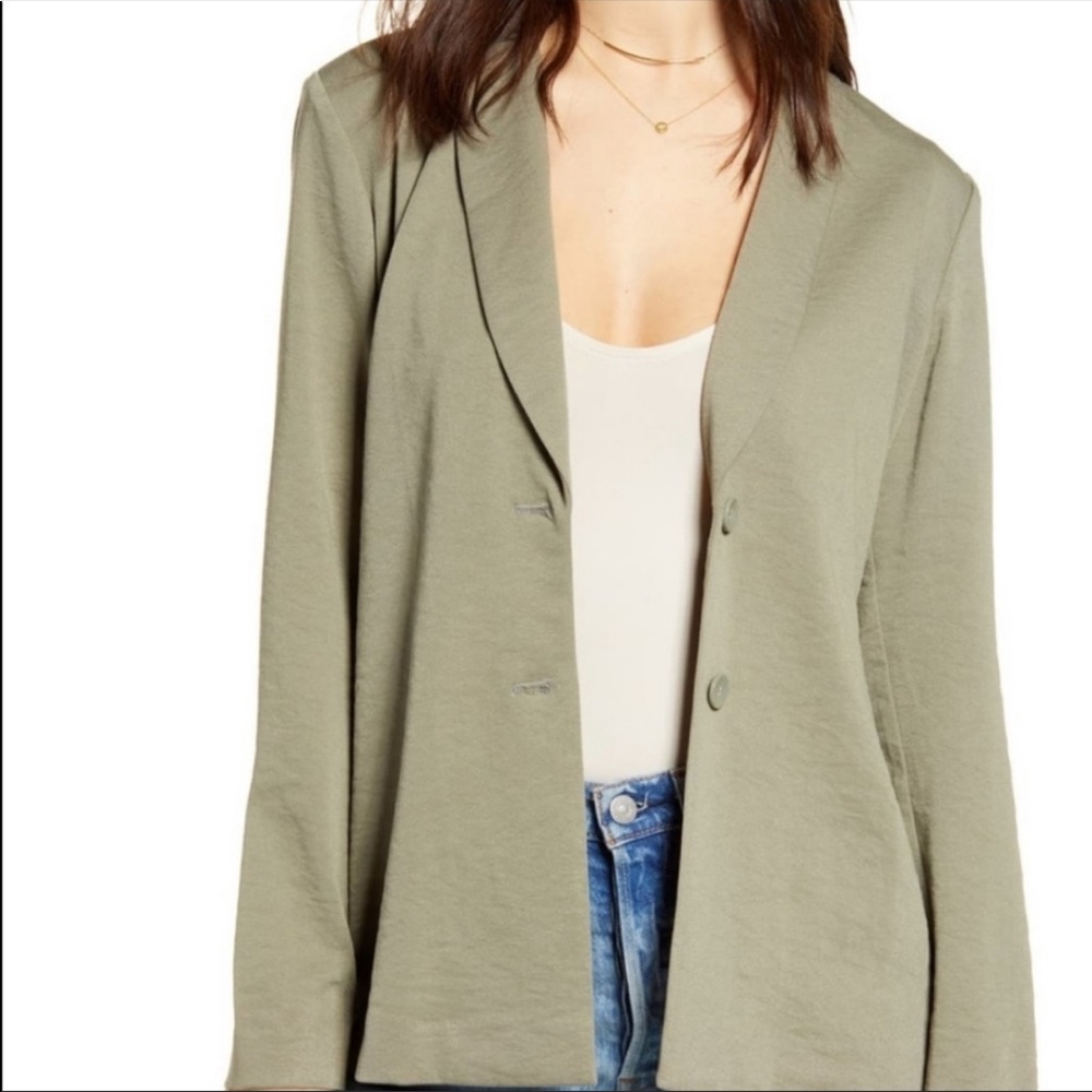 Leith Dusty Olive Green soft blazer jacket
